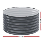 Greenfingers Garden Bed 90X45cm Round Latches Planter Box Raised Galvanised Herb - Home & Garden > Garden Beds
