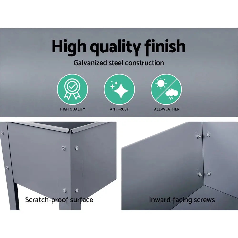 Greenfingers Garden Bed Elevated 100X80X30cm Planter Box Container Galvanised - Home & Garden > Garden Beds
