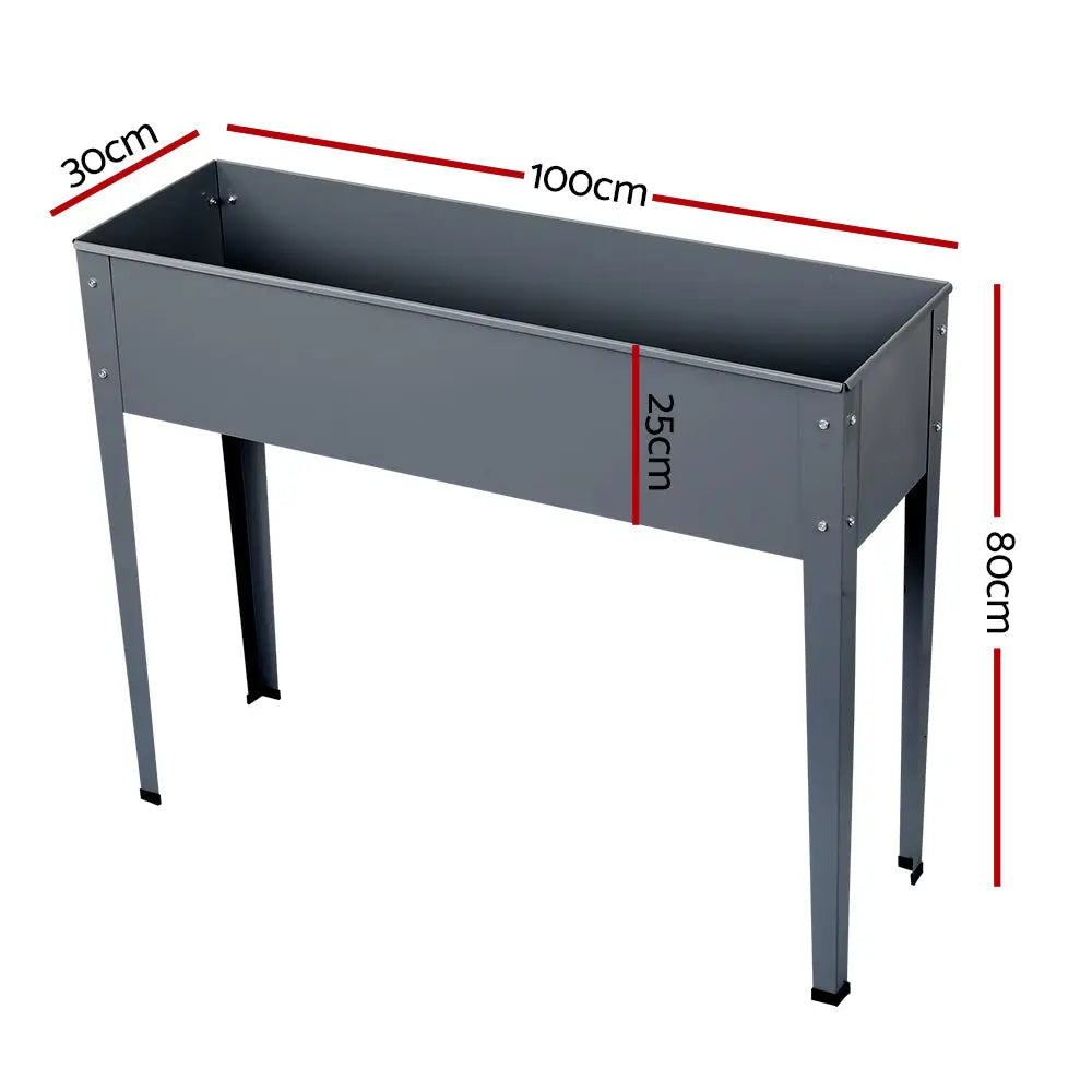 Greenfingers Garden Bed Elevated 100X80X30cm Planter Box Container Galvanised - Home & Garden > Garden Beds