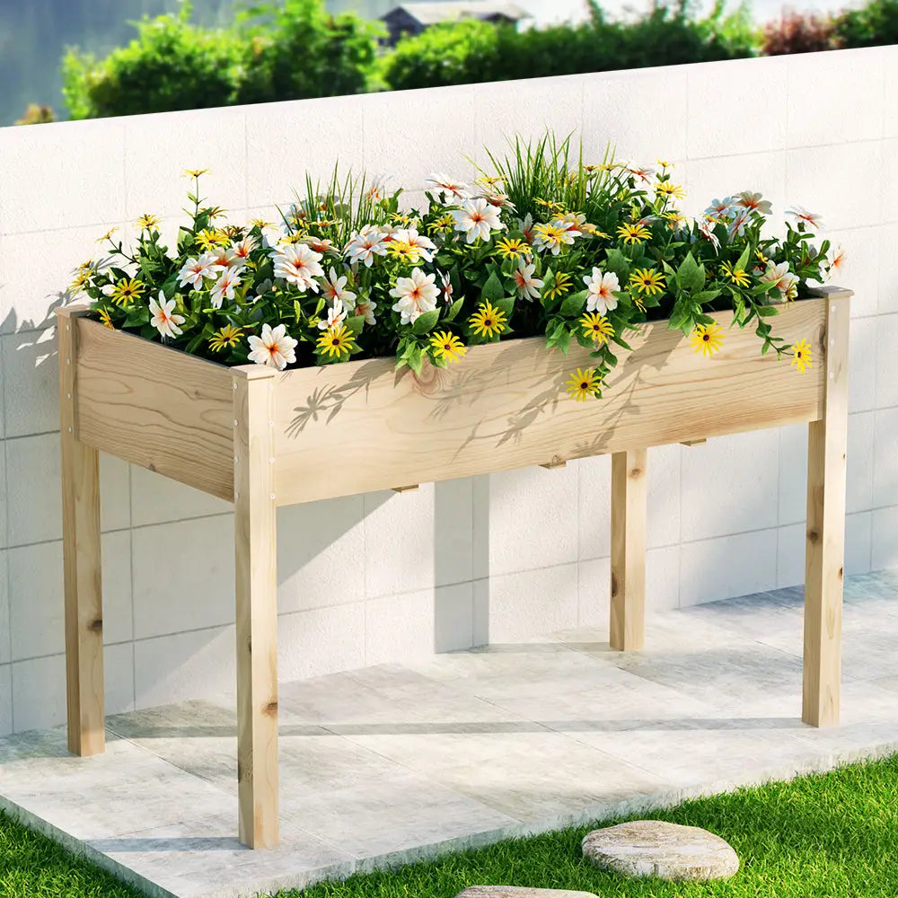 Greenfingers Garden Bed Elevated 120x60x80cm Wooden Planter Box Raised Container - Home & Garden > Garden Beds