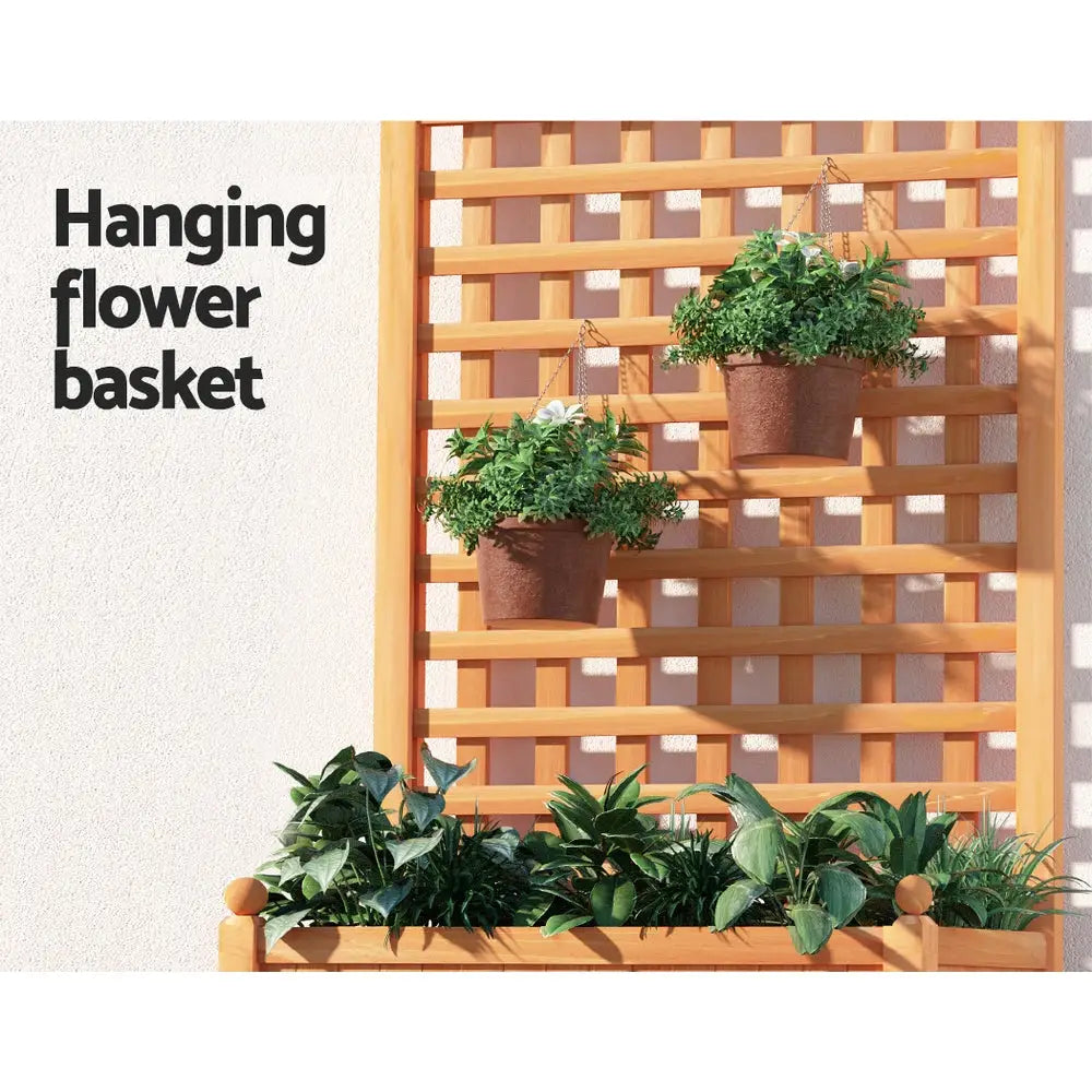 Greenfingers Garden Bed Wooden 64x35x115cm Planter Raised Box Container Trellis - Home & Garden > Garden Beds