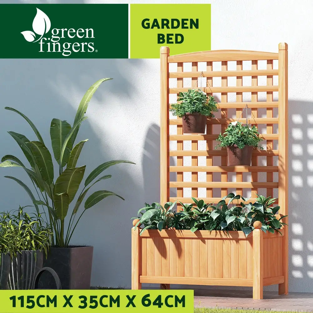 Greenfingers Garden Bed Wooden 64x35x115cm Planter Raised Box Container Trellis - Home & Garden > Garden Beds