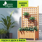 Greenfingers Garden Bed Wooden 64x35x115cm Planter Raised Box Container Trellis - Home & Garden > Garden Beds