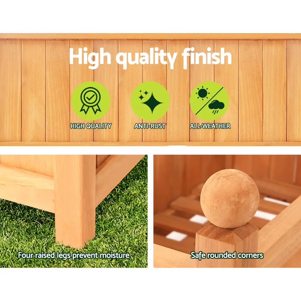 Greenfingers Garden Bed Wooden 64x35x115cm Planter Raised Box Container Trellis - Home & Garden > Garden Beds