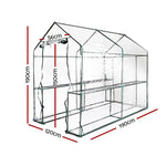 Greenfingers Greenhouse 1.2x1.9x1.9M Walk in Green House Tunnel Clear Garden Shed 4 Shelves - Home & Garden >