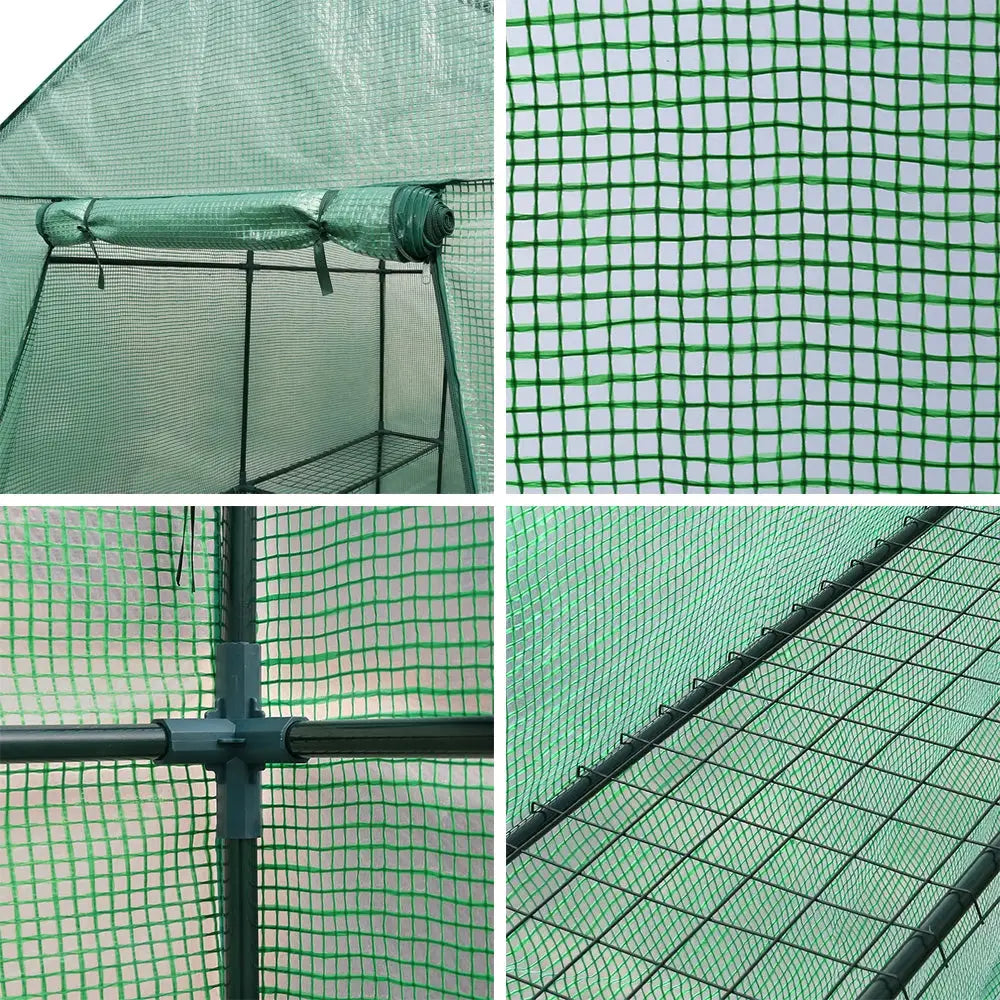 Greenfingers Greenhouse 1.2x1.9x1.9M Walk in Green House Tunnel Plant Garden Shed 4 Shelves - Home & Garden >