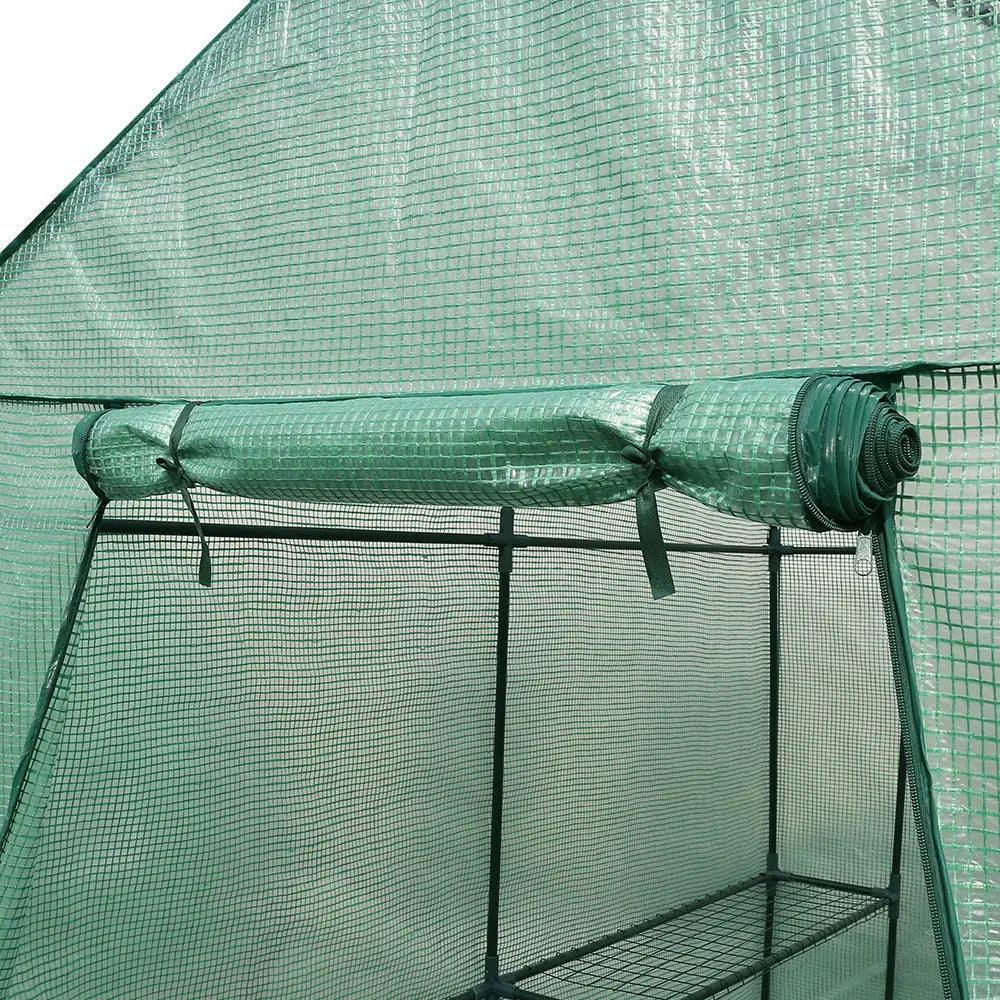 Greenfingers Greenhouse 1.2x1.9x1.9M Walk in Green House Tunnel Plant Garden Shed 4 Shelves - Home & Garden >