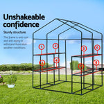 Greenfingers Greenhouse 1.4x1.55x2M Walk in Green House Tunnel Plant Garden Shed 8 Shelves - Home & Garden > Green