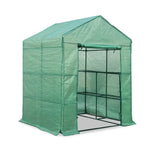 Greenfingers Greenhouse 1.4x1.55x2M Walk in Green House Tunnel Plant Garden Shed 8 Shelves - Home & Garden > Green