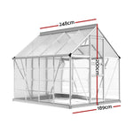 Greenfingers Greenhouse 2.48x1.89x2M Aluminium Polycarbonate Green House Garden Shed - Home & Garden > Green Houses
