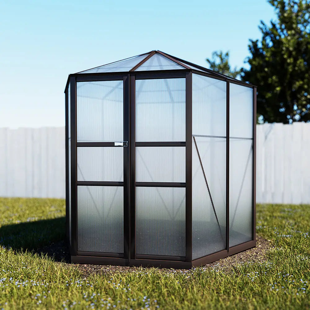 Greenfingers Greenhouse 2.4x2.1x2.32M Aluminium Polycarbonate Green House Garden Shed - Home & Garden > Green Houses