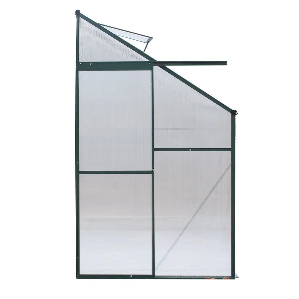 Greenfingers Greenhouse 2.52x1.27x2.13M Lean-to Aluminium Polycarbonate Green House Garden Shed - Home & Garden > Green