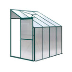 Greenfingers Greenhouse 2.52x1.27x2.13M Lean-to Aluminium Polycarbonate Green House Garden Shed - Home & Garden > Green