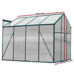 Greenfingers Greenhouse 2.52x1.9x1.83M Aluminium Polycarbonate Green House Garden Shed - Home & Garden > Green Houses