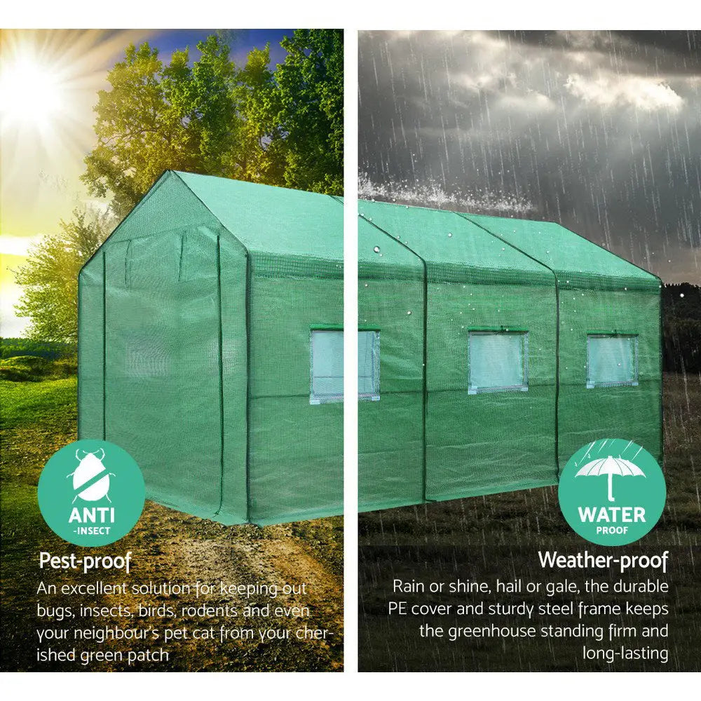 Greenfingers Greenhouse 3.5x2x2M Walk in Green House Tunnel Plant Garden Shed - Home & Garden > Greenhouses >