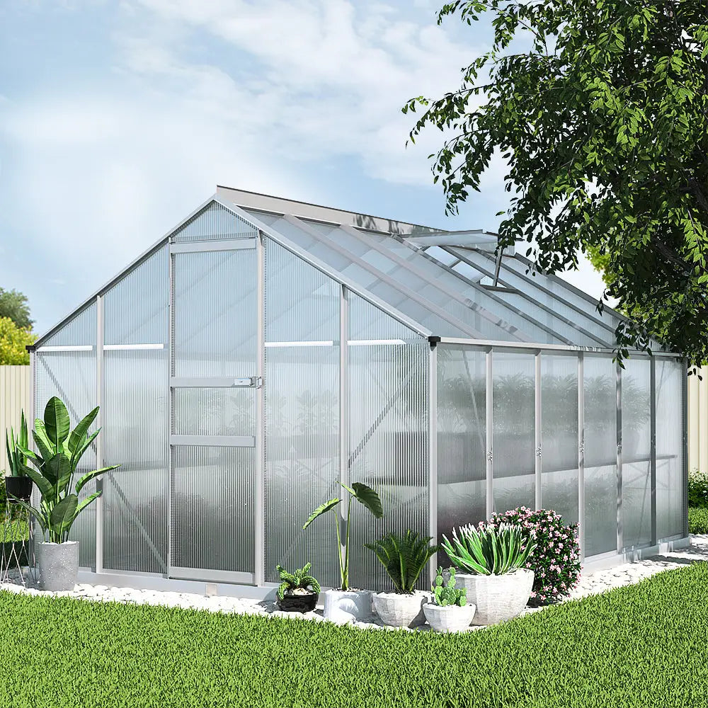 Greenfingers Greenhouse 3.6x2.5x1.95M Aluminium Polycarbonate Green House Garden Shed - Home & Garden > Green Houses