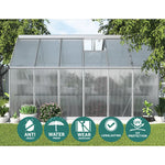 Greenfingers Greenhouse 3.6x2.5x1.95M Aluminium Polycarbonate Green House Garden Shed - Home & Garden > Green Houses