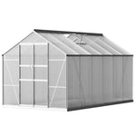 Greenfingers Greenhouse 3.7x2.5x2.26M Double Doors Aluminium Green House Garden Shed - Home & Garden > Green Houses