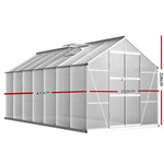 Greenfingers Greenhouse 4.1x2.5x2.26M Double Doors Aluminium Green House Garden Shed - Home & Garden > Green Houses