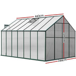Greenfingers Greenhouse 4.43x2.44x2.15M Aluminium Polycarbonate Green House Garden Shed - Home & Garden > Green Houses