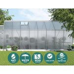 Greenfingers Greenhouse 4.7x2.5x2.26M Double Doors Aluminium Green House Garden Shed - Home & Garden > Green Houses