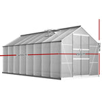 Greenfingers Greenhouse 4.7x2.5x2.26M Double Doors Aluminium Green House Garden Shed - Home & Garden > Green Houses
