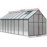 Greenfingers Greenhouse 5.1x2.44x2.1M Aluminium Polycarbonate Green House Garden Shed - Home & Garden > Green Houses