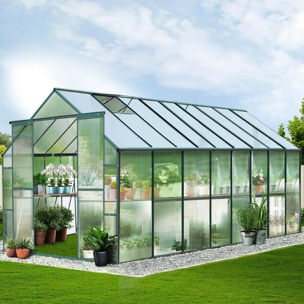 Greenfingers Greenhouse 5.1x2.44x2.1M Aluminium Polycarbonate Green House Garden Shed - Home & Garden > Green Houses