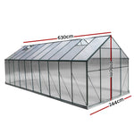 Greenfingers Greenhouse 6.3x2.44x2.1M Aluminium Polycarbonate Green House Garden Shed - Home & Garden > Green Houses