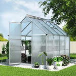 Greenfingers Greenhouse Aluminium Green House Polycarbonate Garden Shed 2.4x1.9M - Home & Garden > Green Houses