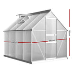 Greenfingers Greenhouse Aluminium Green House Polycarbonate Garden Shed 2.4x1.9M - Home & Garden > Green Houses