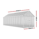 Greenfingers Greenhouse Aluminium Large Green House Garden Shed 6X2.4M - Home & Garden > Green Houses