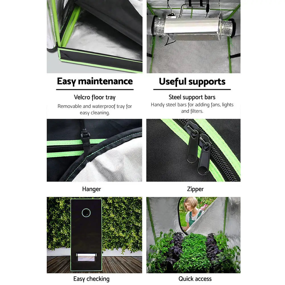 Greenfingers Grow Tent 100x100x200CM Hydroponics Kit Indoor Plant Room System - Home & Garden > Green Houses