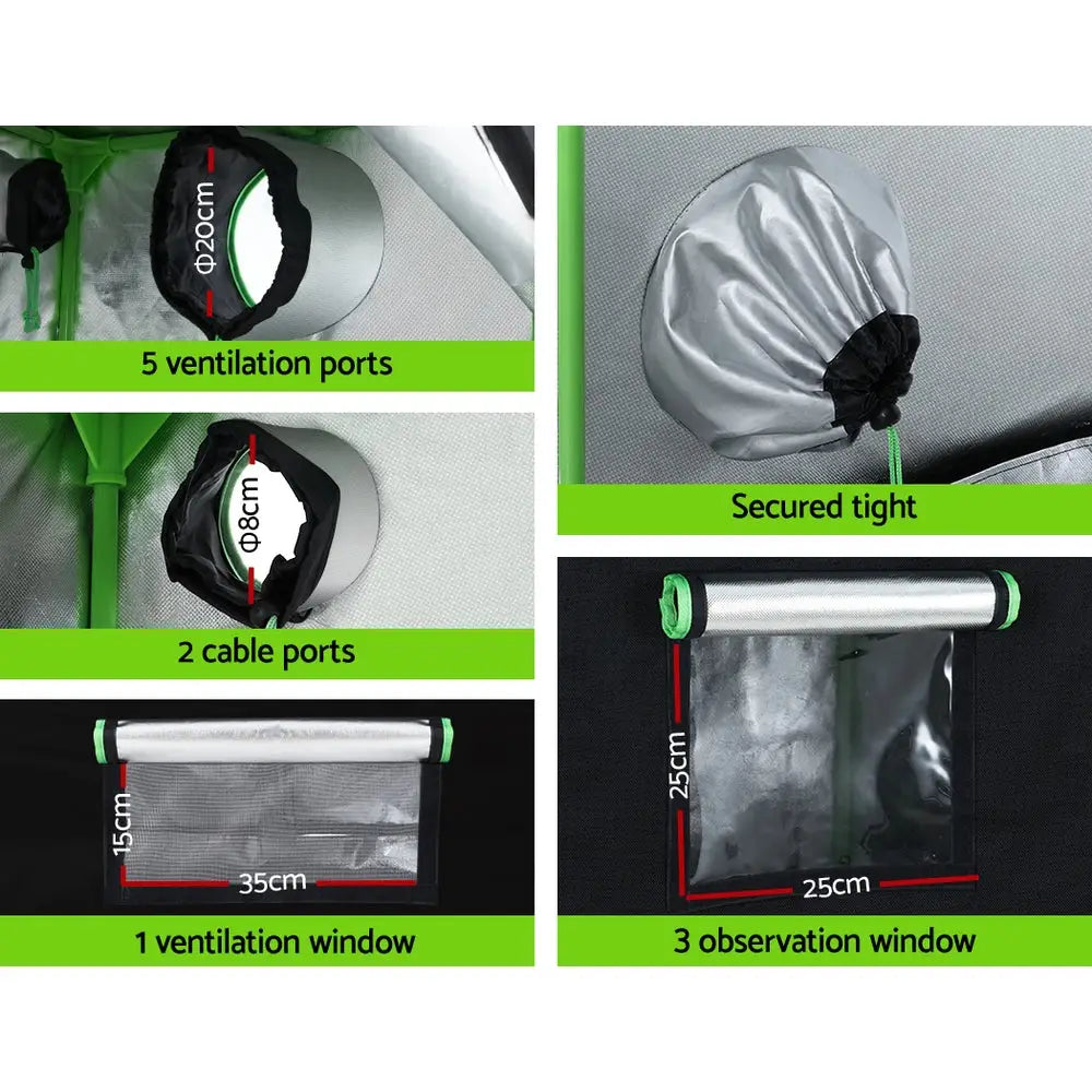 Greenfingers Grow Tent 120x60x210CM Height Adjustable Hydroponics Kit Indoor Grow System - Home & Garden > Green Houses