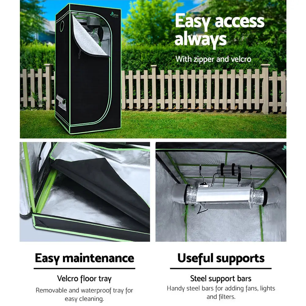 Greenfingers Grow Tent 70x70x160CM 1680D Hydroponics Kit Indoor Plant Room System - Home & Garden > Green Houses