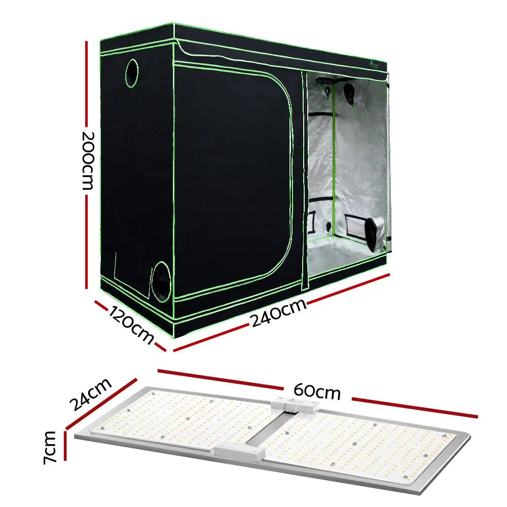 Greenfingers Grow Tent Light Kit 240x120x200CM 2200W LED Full Spectrum - Home & Garden > Green Houses