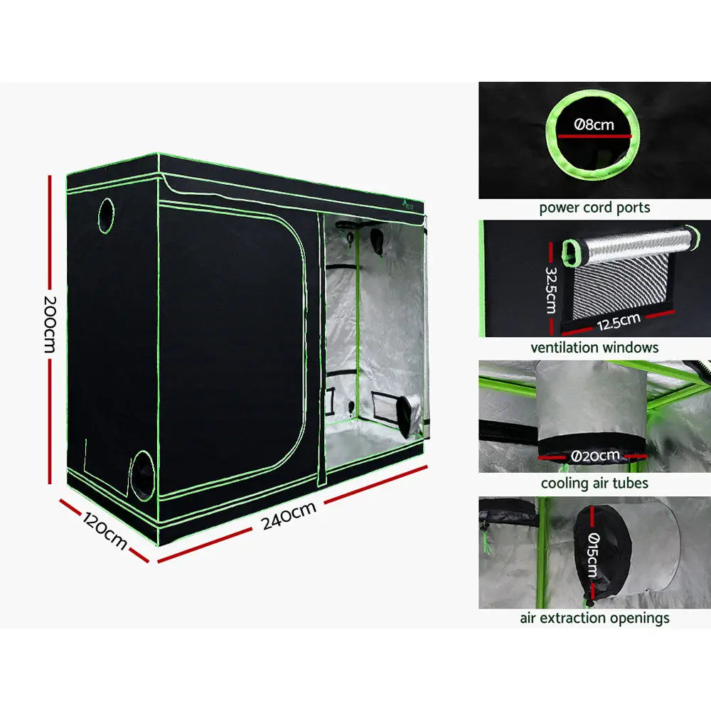 Greenfingers Grow Tent Light Kit 240x120x200CM 2200W LED Full Spectrum - Home & Garden > Green Houses