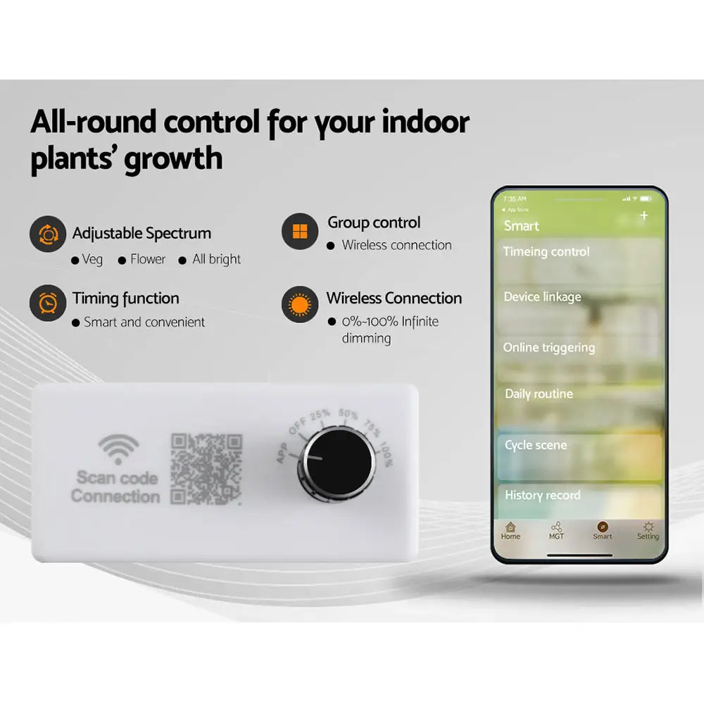 Greenfingers Grow Tent Light Kit 240x120x200CM 4500W LED Full Spectrum - Home & Garden > Green Houses