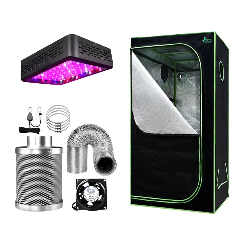 Greenfingers Grow Tent Light Kit 60x60x140CM 600W LED 4’’ Vent Fan,Greenfingers Grow Tent Light Kit LED 600W Full