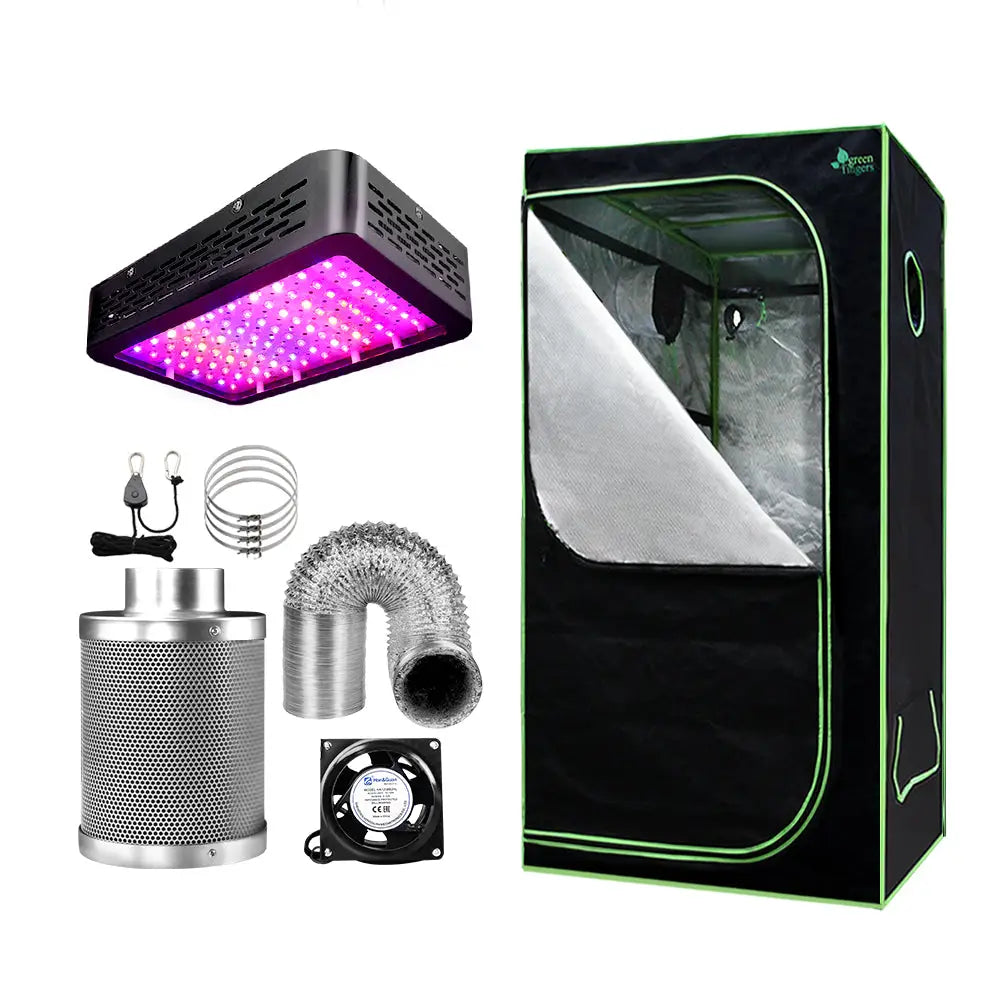 Greenfingers Grow Tent Light Kit 80x80x160CM 1000W LED 4’’ Vent Fan,Greenfingers Grow Tent Light Kit LED 1000W Full