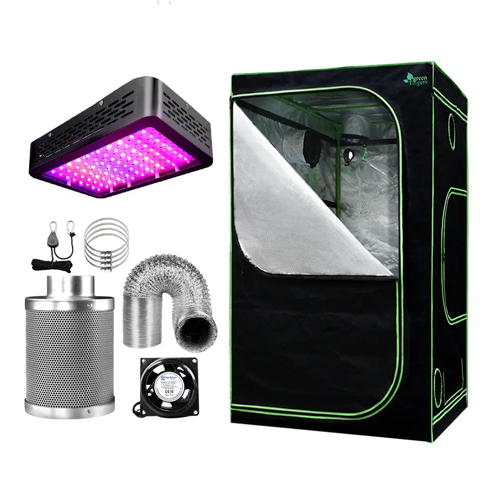 Greenfingers Grow Tent Light Kit 90x90x180CM 1000W LED 6’’ Vent Fan,Greenfingers Grow Tent Light Kit LED 1000W Full
