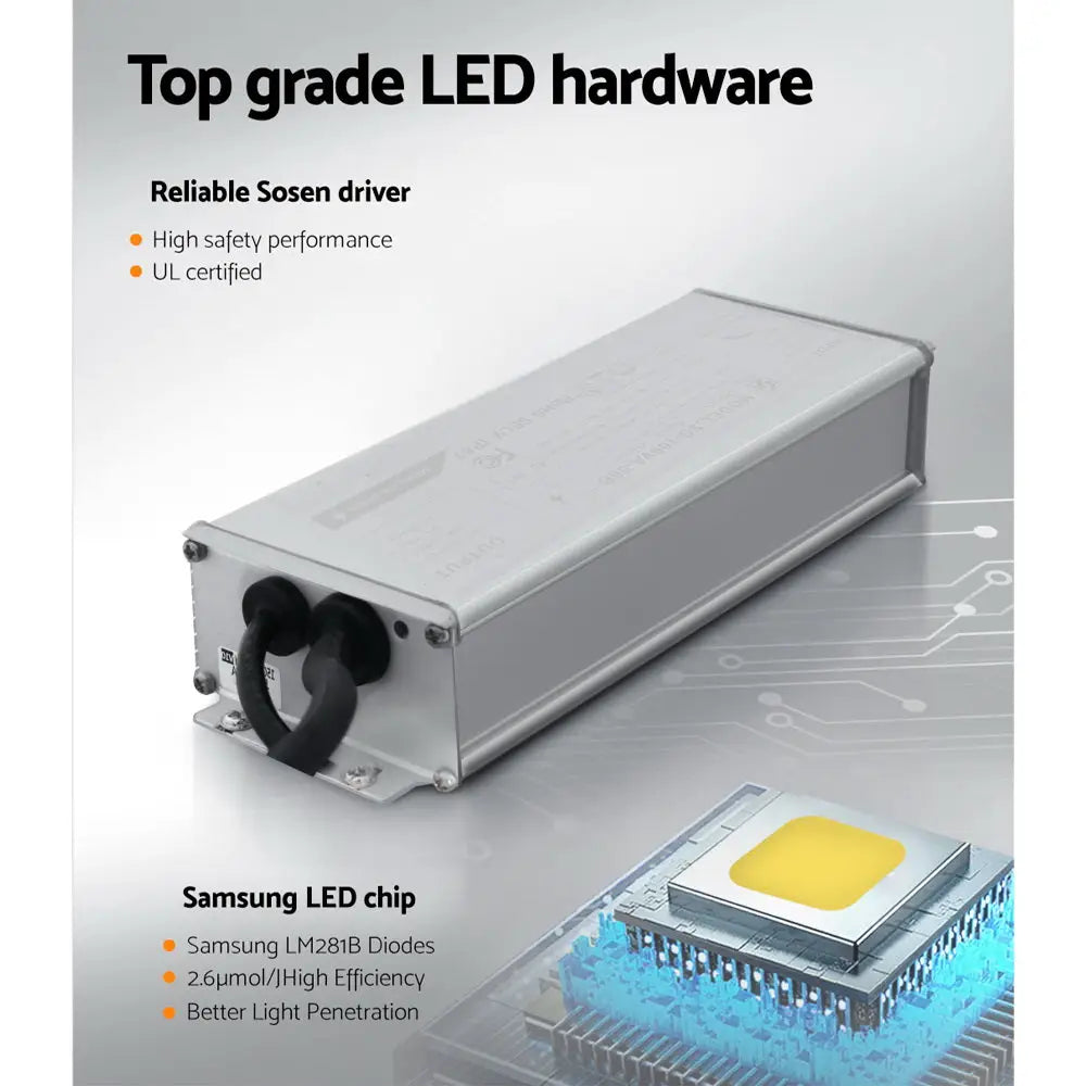 Greenfingers Max 1000W Grow Light LED Full Spectrum Indoor Plant All Stage Growth - Home & Garden > Green Houses