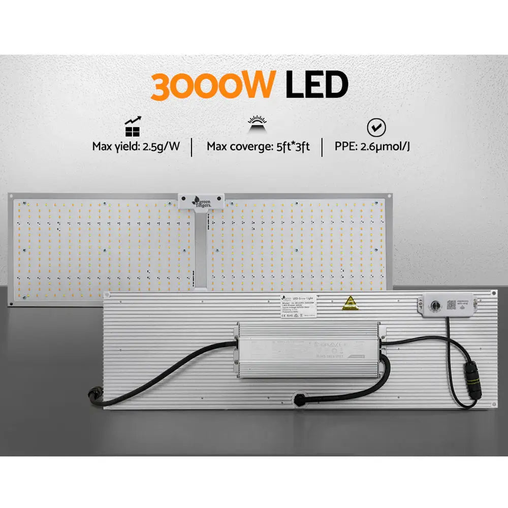 Greenfingers Max 3000W Grow Light LED Full Spectrum Indoor Plant All Stage Growth - Home & Garden > Green Houses
