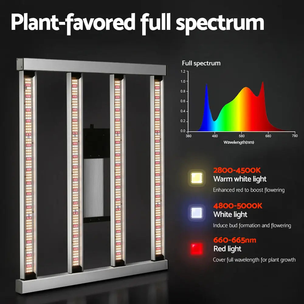 Greenfingers Max 3200W Grow Light LED Full Spectrum Indoor Plant All Stage Growth - Home & Garden > Green Houses