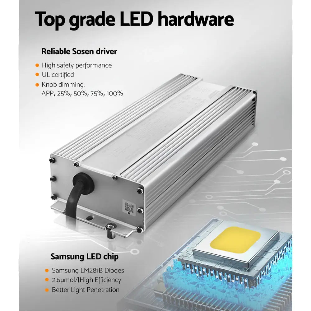Greenfingers Max 4500W Grow Light LED Full Spectrum Indoor Plant All Stage Growth - Home & Garden > Green Houses