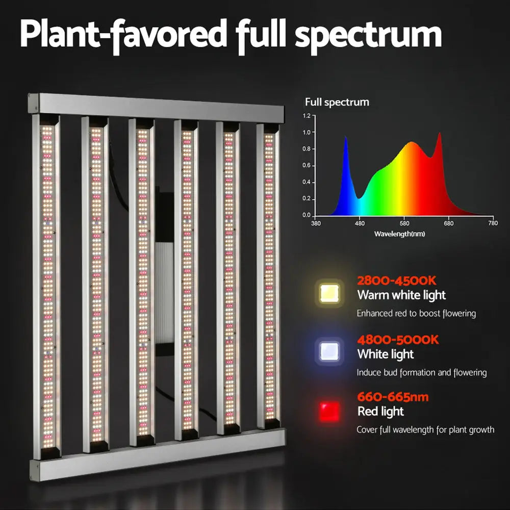 Greenfingers Max 4800W Grow Light LED Full Spectrum Indoor Plant All Stage Growth - Home & Garden > Green Houses