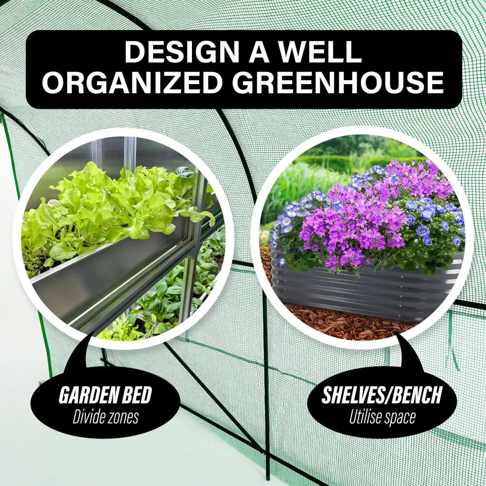 Greenhouse Walk-In Shed 3x2x2M PE Dome Tunnel Polytunnel - Home & Garden > Green Houses