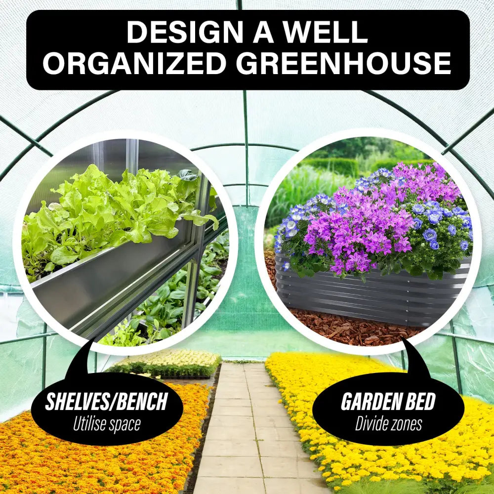 Greenhouse Walk-In Shed 6x3x2M PE Dome Hoop Tunnel Polytunnel - Home & Garden > Green Houses