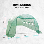 Greenhouse Walk-In Shed 6x3x2M PE Dome Hoop Tunnel Polytunnel - Home & Garden > Green Houses