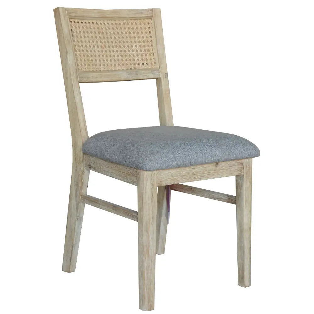 Grevillea Dining Chair Set of 2 Solid Acacia Timber Wood Rattan Furniture -Brown - Furniture > Dining
